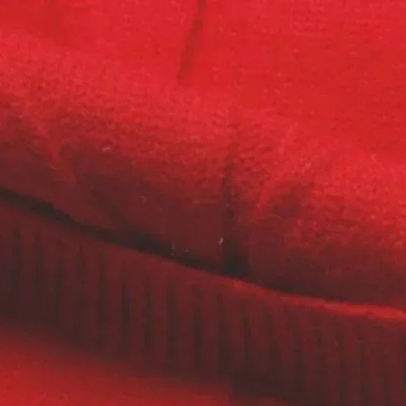 Red Graphic Cardigan Women Oversized Button Up Knit Sweater NEW Patchwork M - Picture 4 of 5